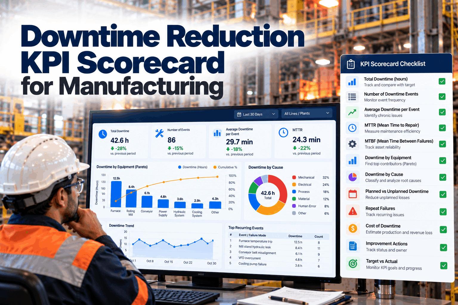 downtime-reduction-kpi-scorecard-manufacturing