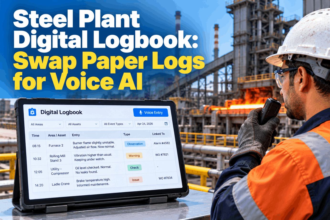 steel-plant-digital-logbook-swap-paper-logs-voice-ai