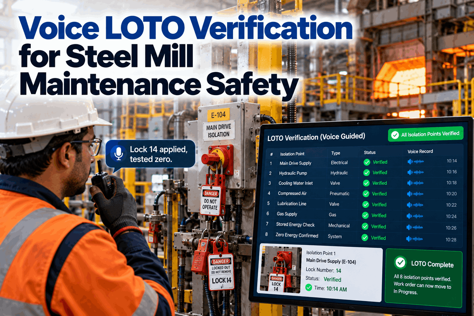 voice-loto-verification-steel-mill-maintenance-safety