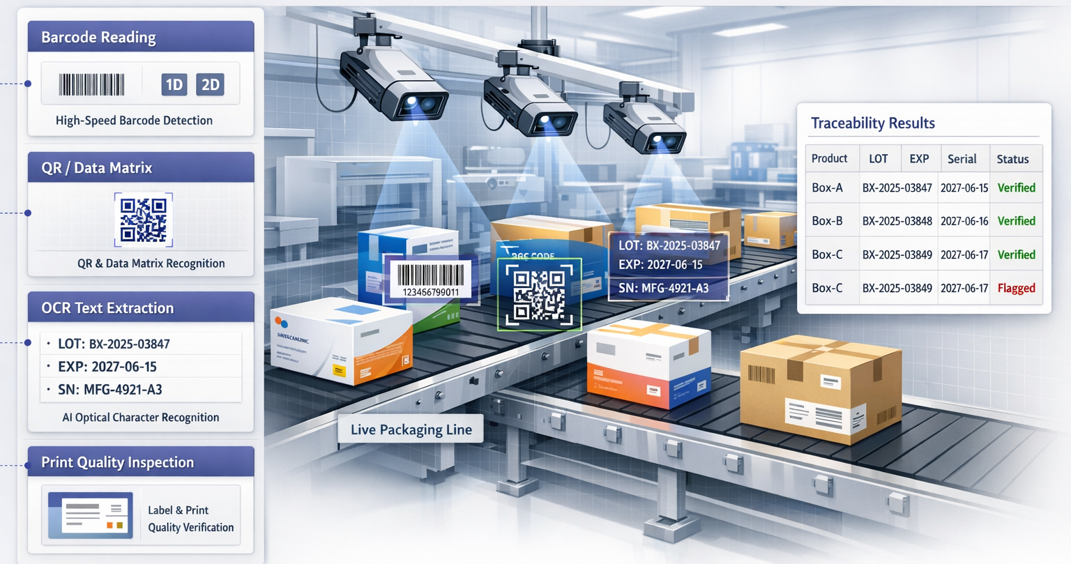 OCR and Barcode Reading - AI Vision