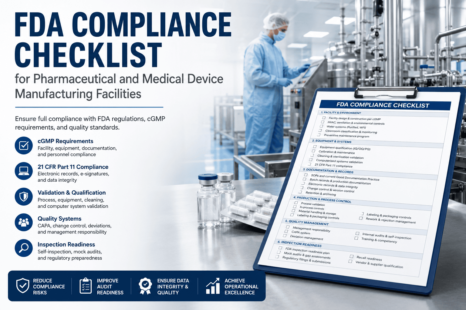 fda-compliance-checklist-pharmaceutical-medical-device-manufacturing