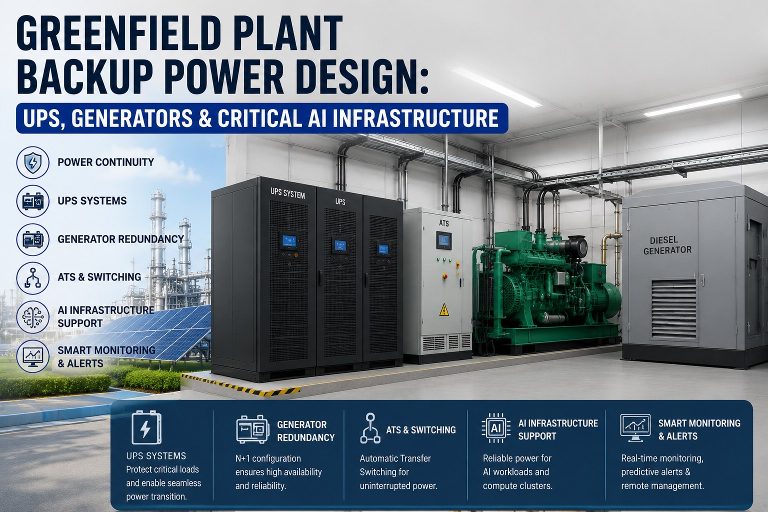 greenfield-plant-backup-power-ups-generators-ai-loads