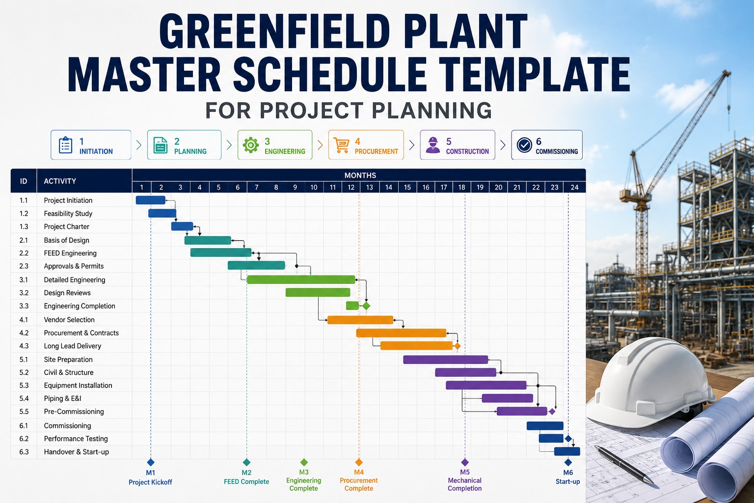 greenfield-plant-master-schedule-template-ai-optimized