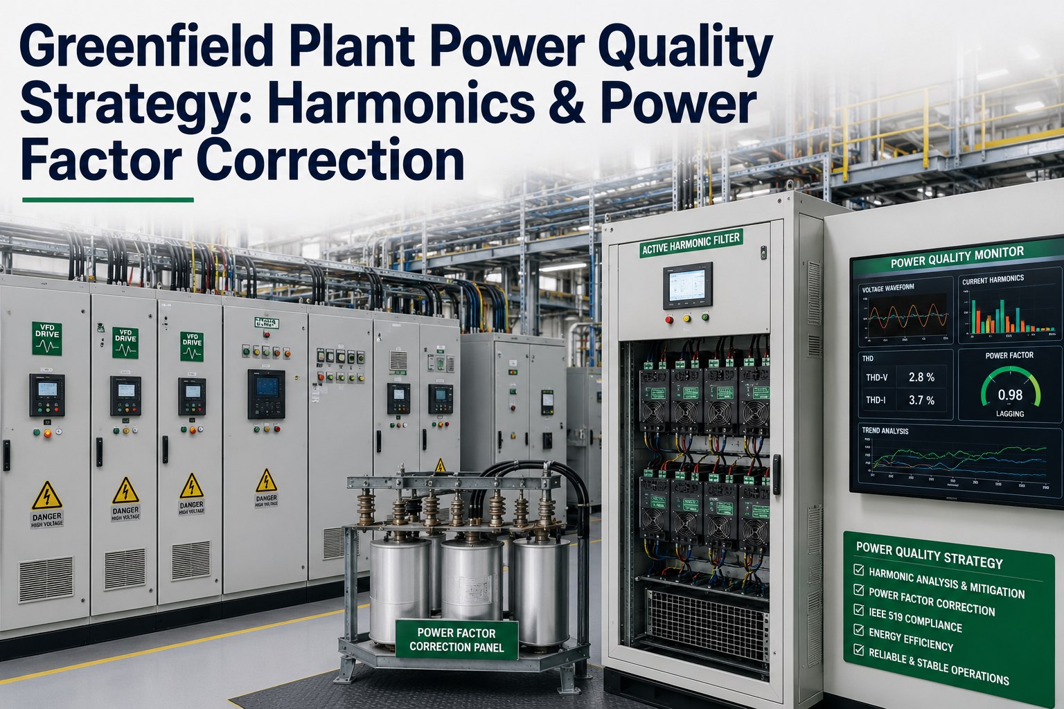 greenfield-plant-power-quality-harmonics-power-factor-correction