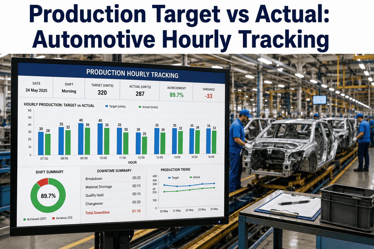 production-target-vs-actual-automotive-hourly-tracking