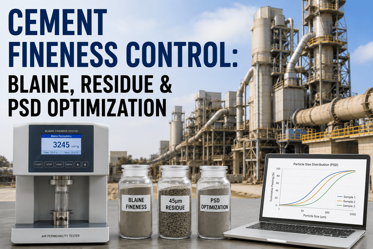 cement-fineness-control-blaine-residue-psd-optimization