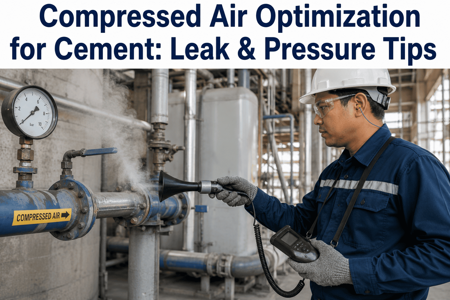 compressed-air-optimization-cement-plant-leak-pressure