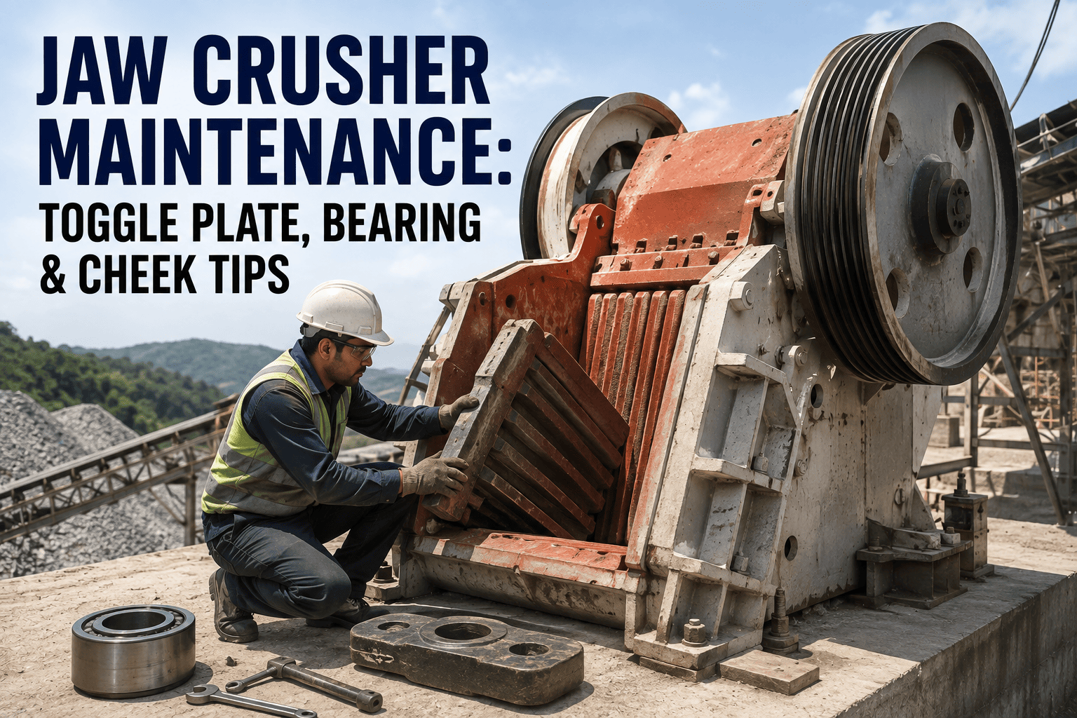 jaw-crusher-maintenance-toggle-plate-bearing-cheek