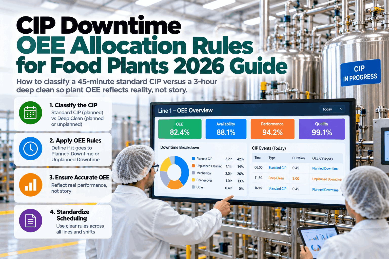 cip-downtime-oee-allocation-rules-for-food-plants-2026-guide