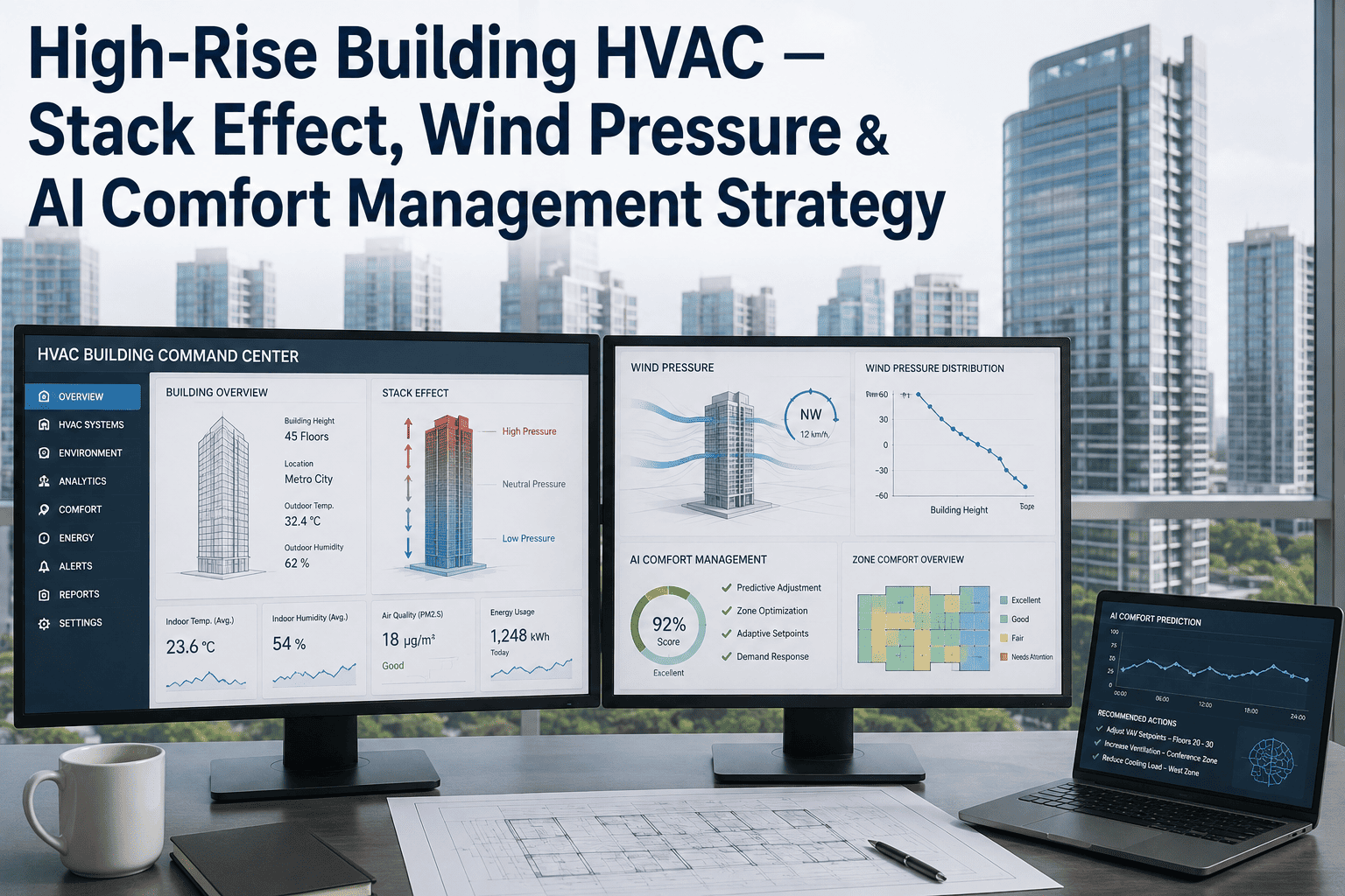 high-rise-building-hvac-stack-effect-wind-pressure-ai