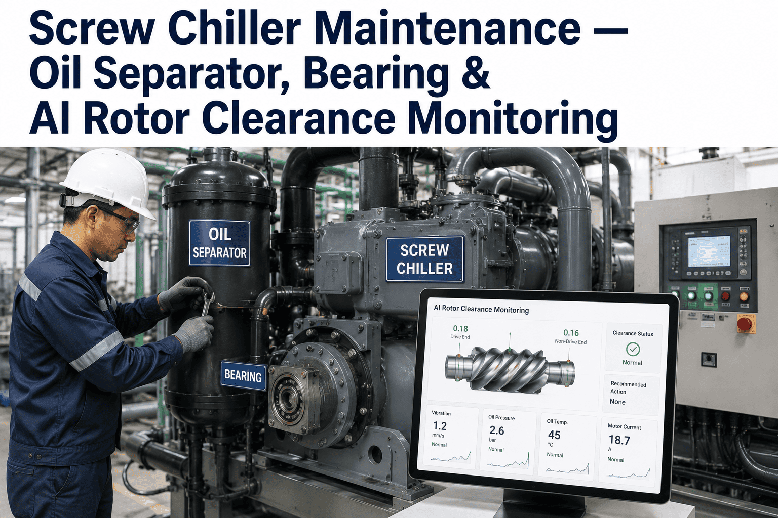 screw-chiller-maintenance-oil-separator-bearing-ai-monitoring