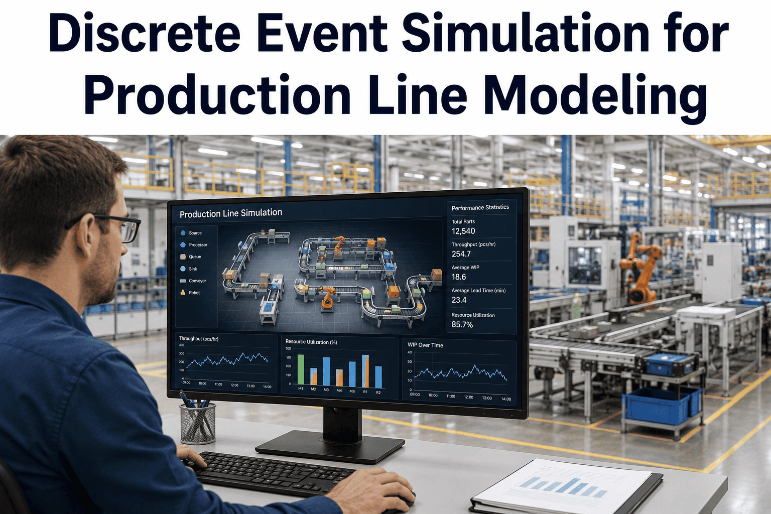 discrete-event-simulation-production-line-modeling