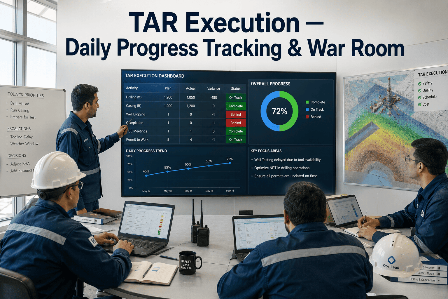 turnaround-execution-daily-progress-tracking-war-room