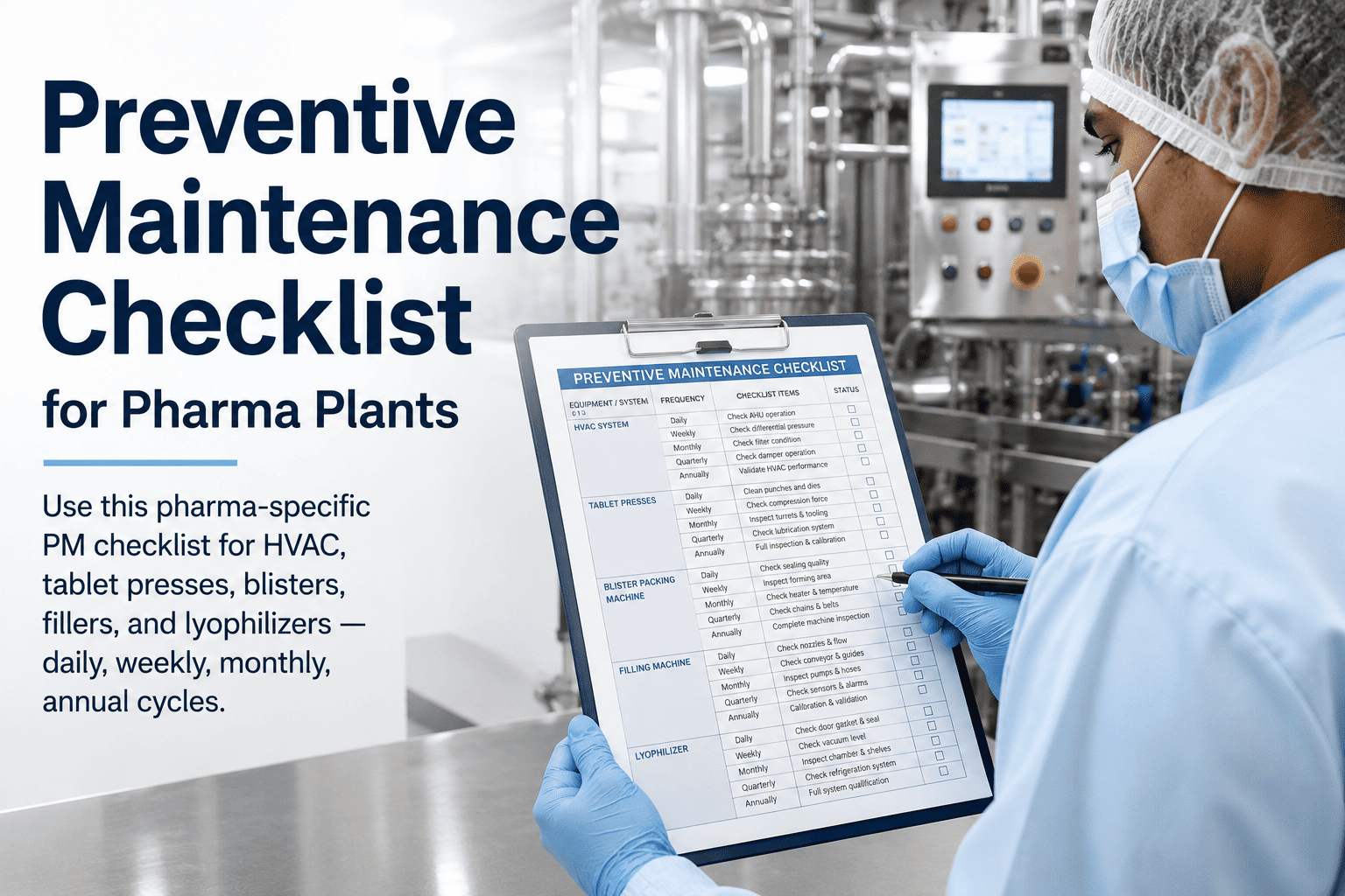 pharma-preventive-maintenance-checklist