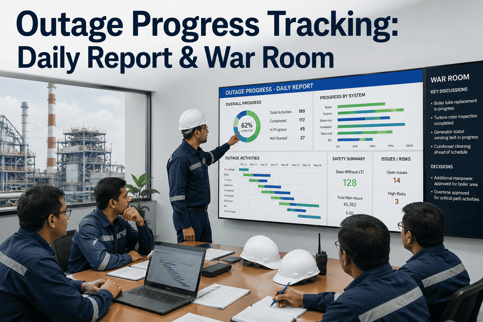 outage-progress-tracking-daily-report-war-room