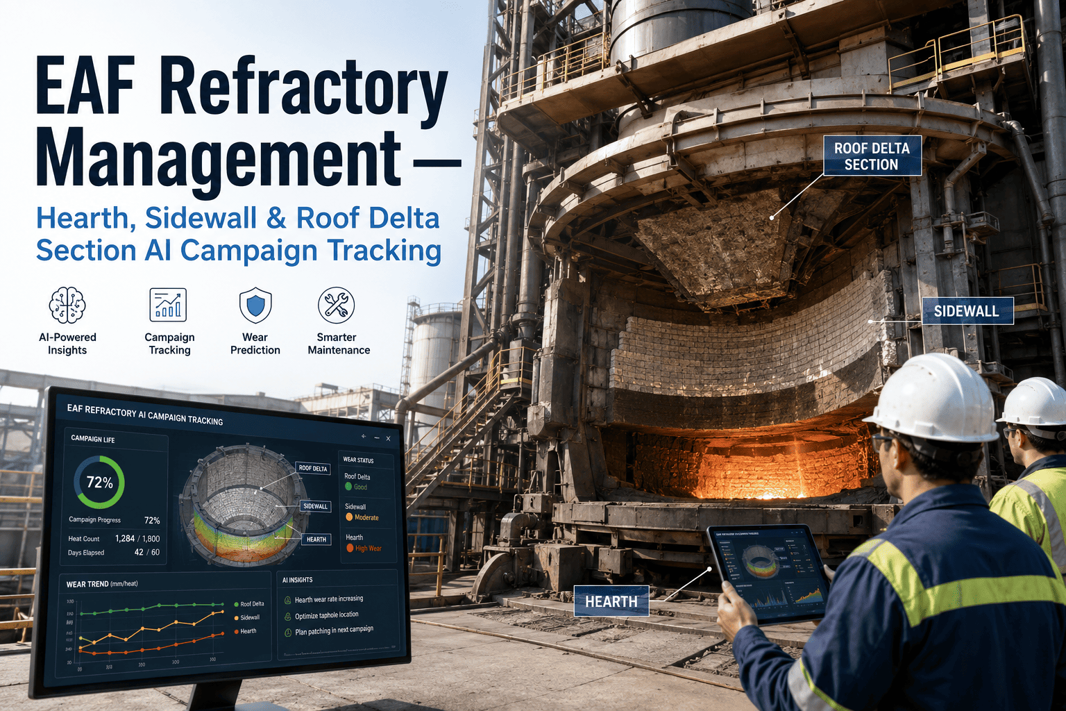 eaf-refractory-management-hearth-sidewall-roof-delta-ai