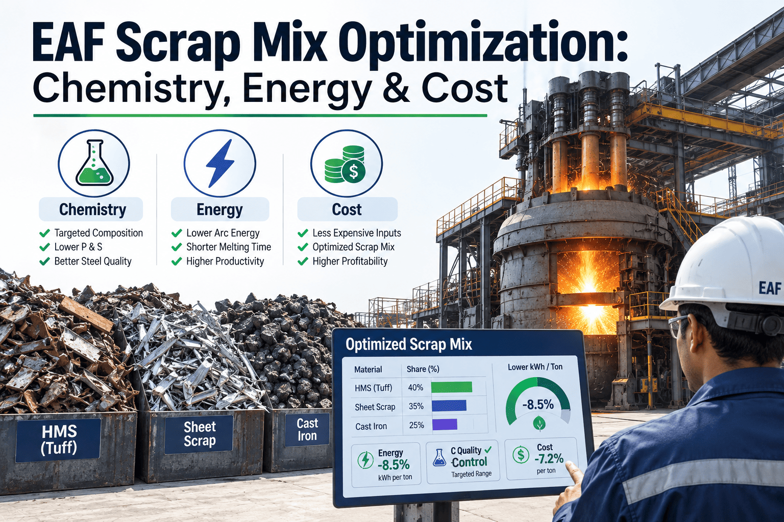 eaf-scrap-mix-optimization-chemistry-energy-cost