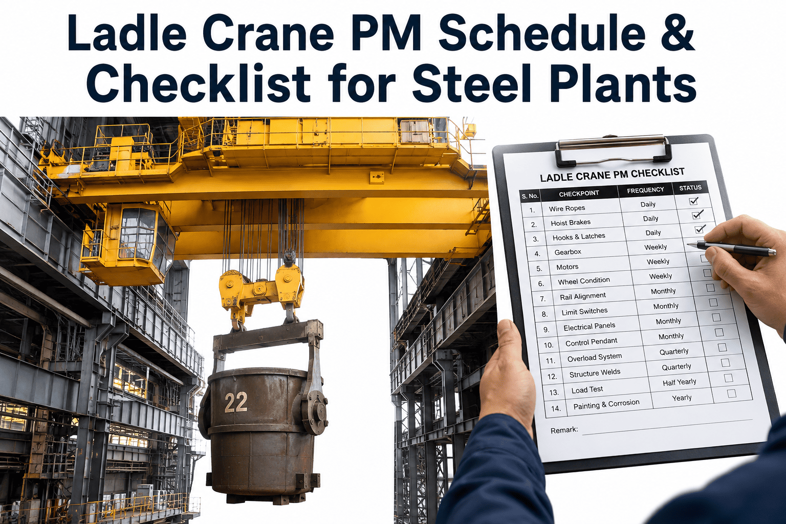 ladle-crane-preventive-maintenance-schedule-checklist