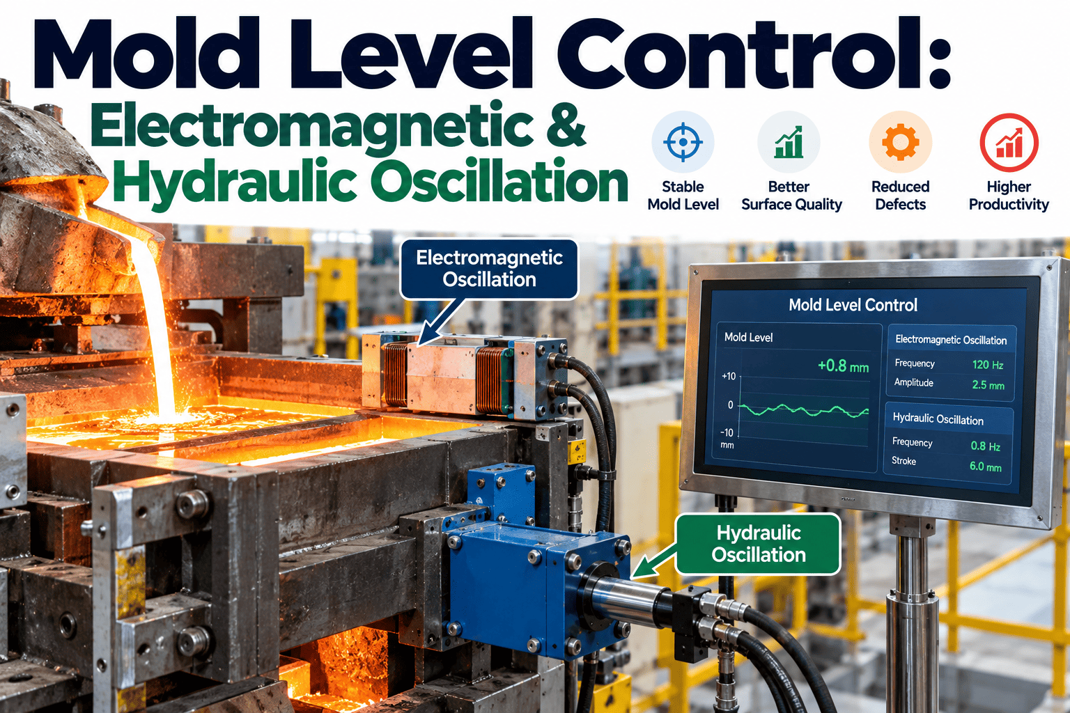 mold-level-control-electromagnetic-hydraulic-oscillation
