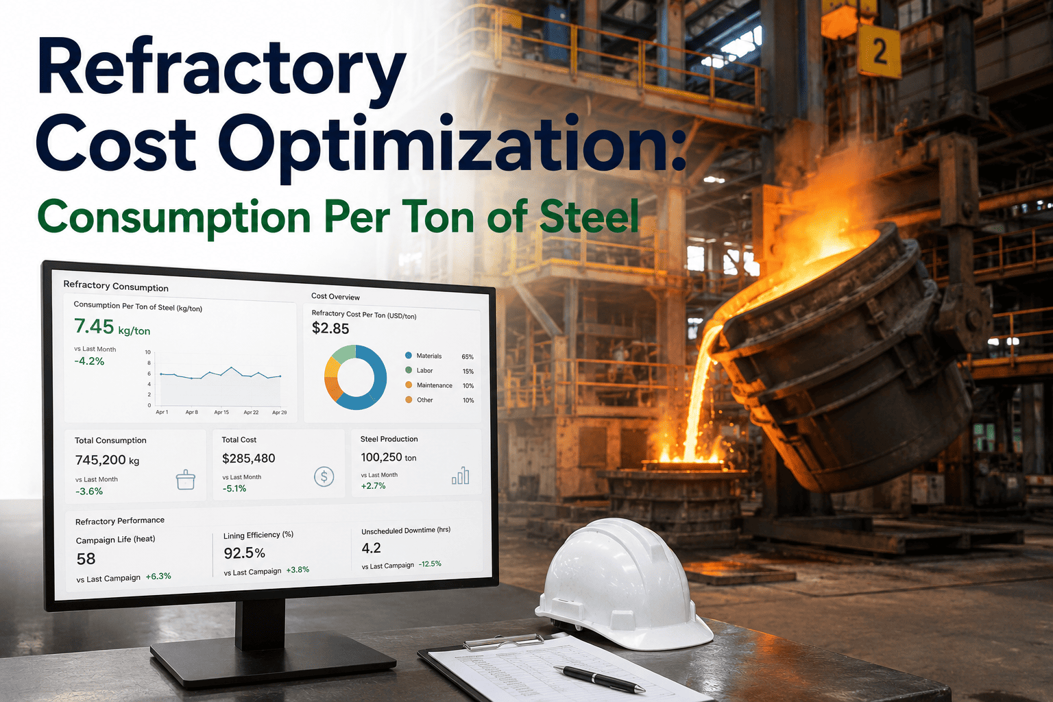 refractory-cost-optimization-consumption-per-ton-steel