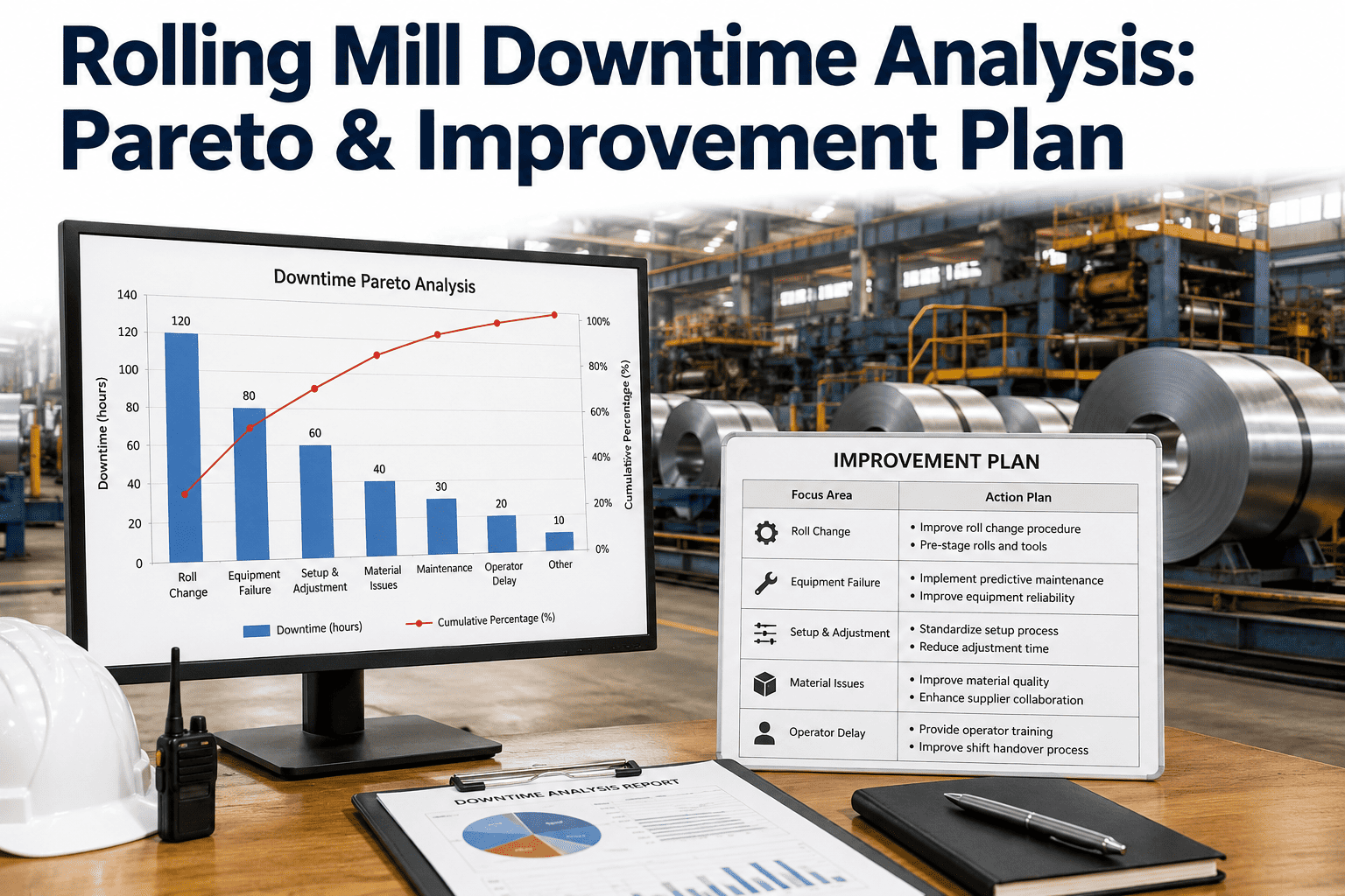 rolling-mill-downtime-analysis-pareto-improvement