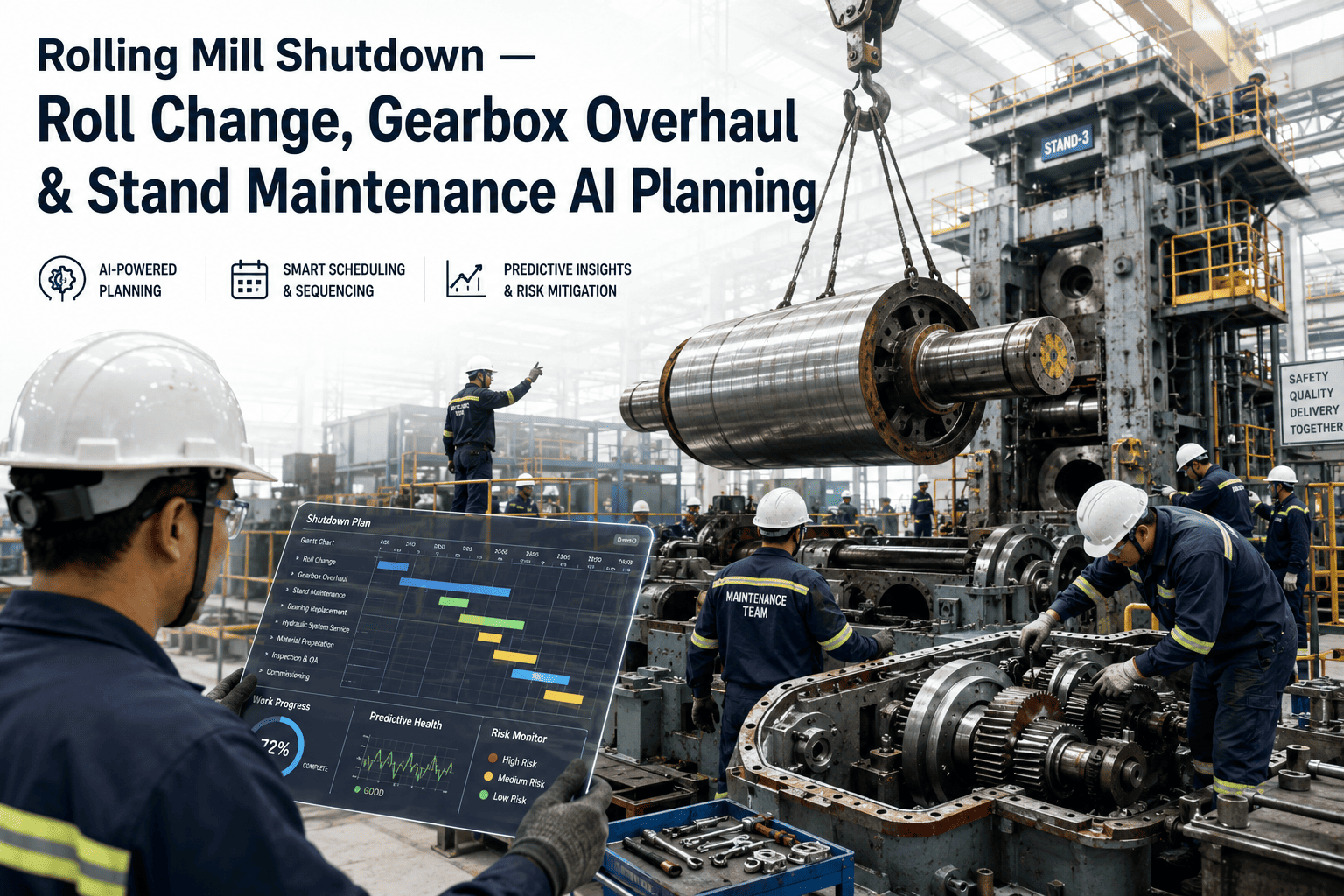 rolling-mill-shutdown-roll-change-gearbox-overhaul-ai