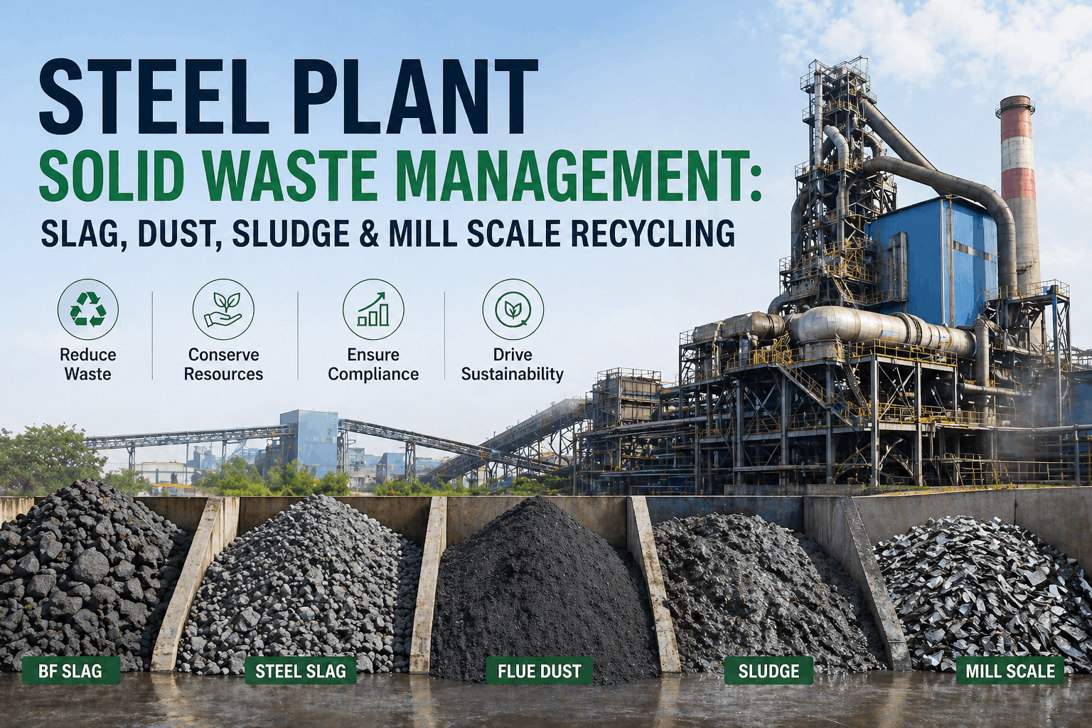 steel-plant-solid-waste-management-slag,-dust,-sludge-&-mill-scale-recycling
