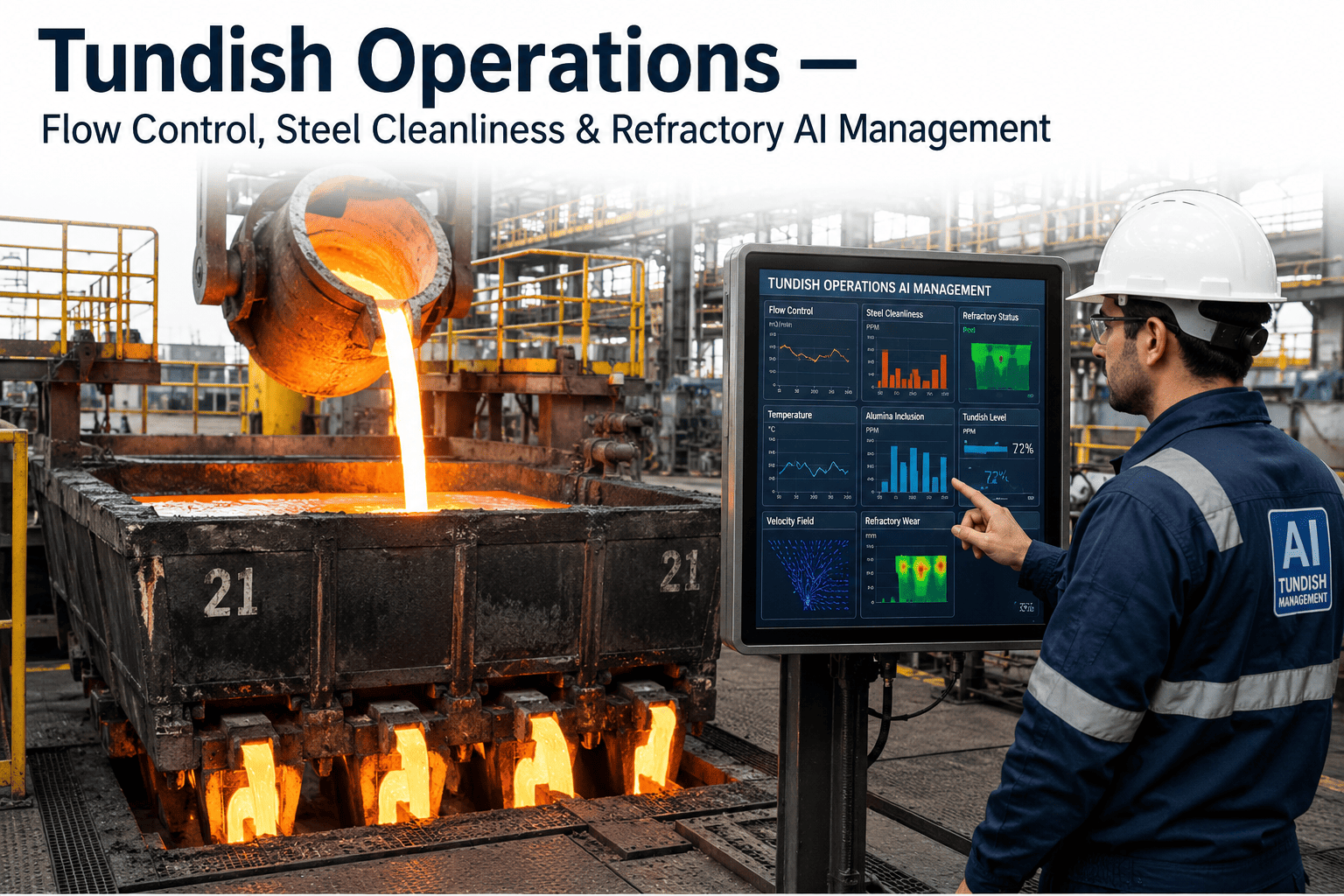 tundish-flow-control-steel-cleanliness-refractory-ai