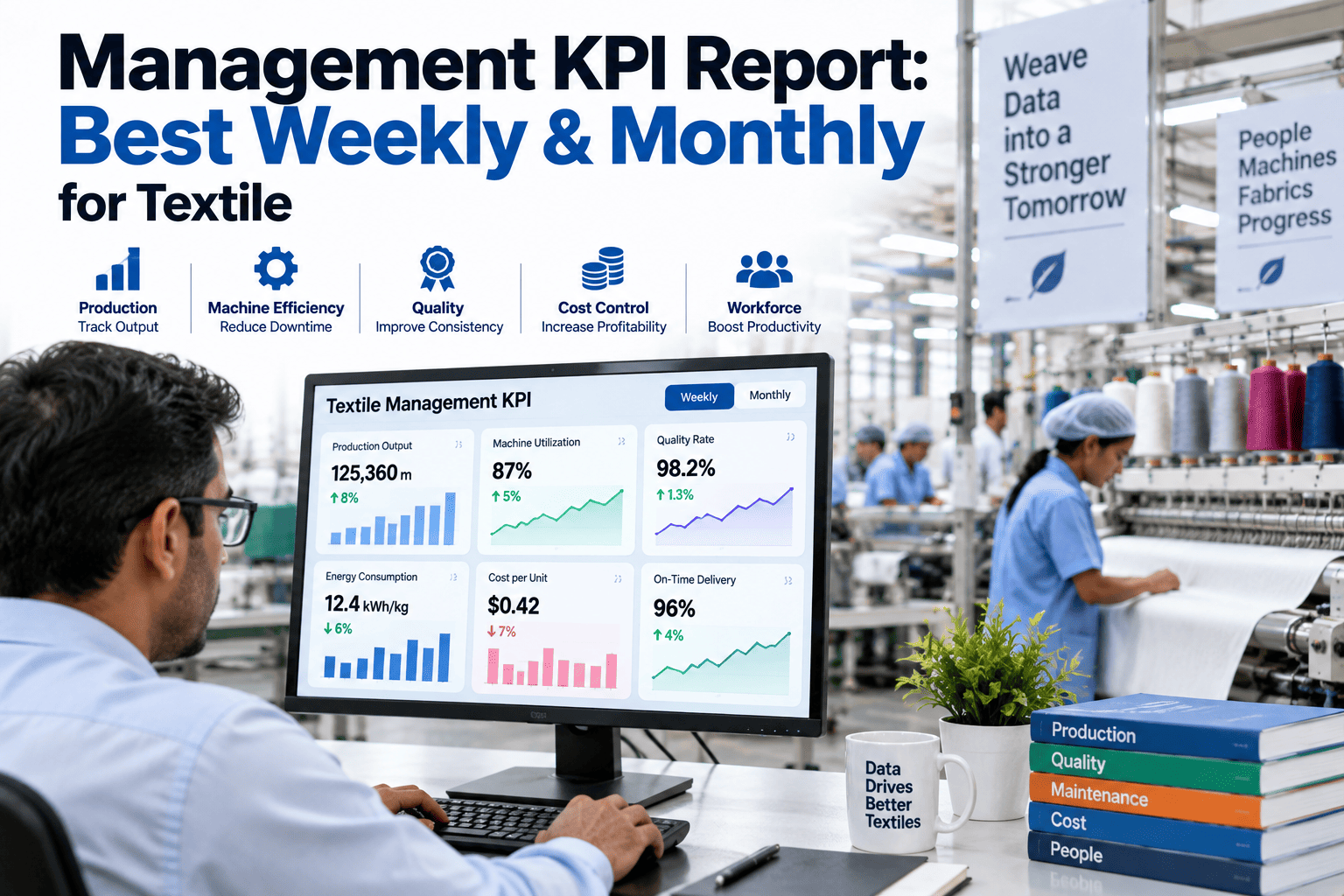 management-review-kpi-report-weekly-monthly-textile