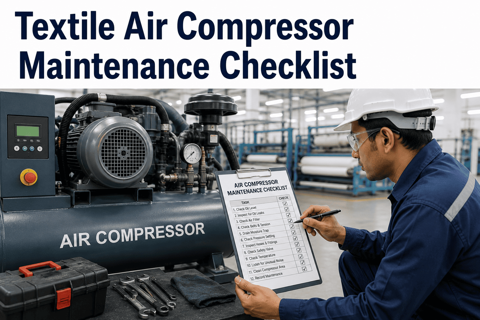 textile-air-compressor-maintenance-oil-filter-dryer