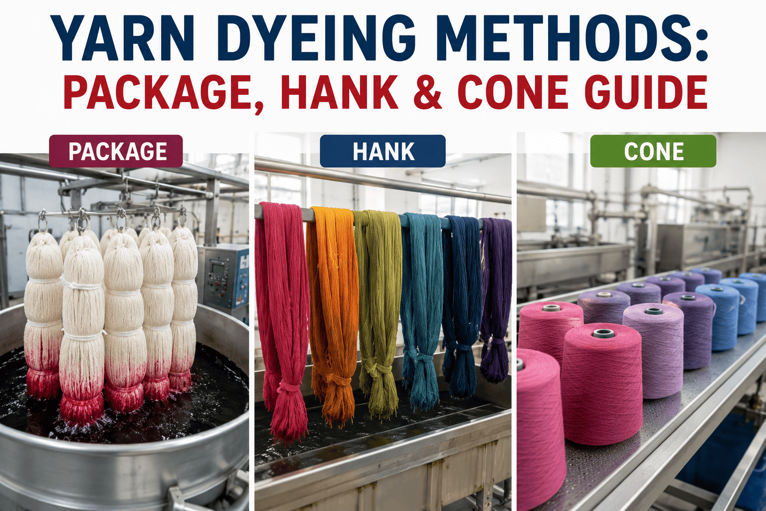 yarn-dyeing-package-hank-cheese-cone-techniques