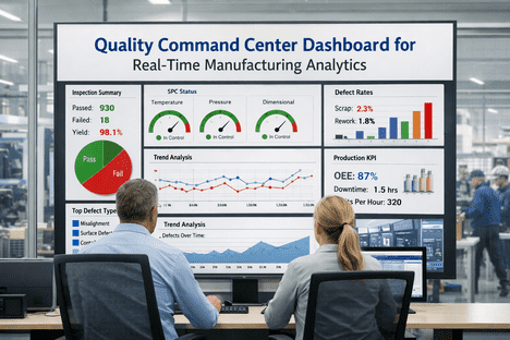 Quality Command Center Dashboard for Real-Time Manufacturing Analytics